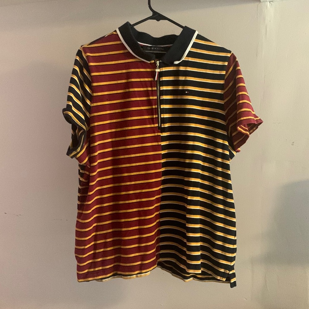 striped pique polo shirt tommy hilfiger piqué-polo